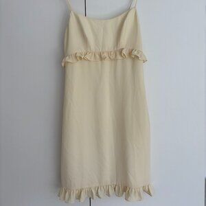 Staud Butter Yellow Ruffle Dress